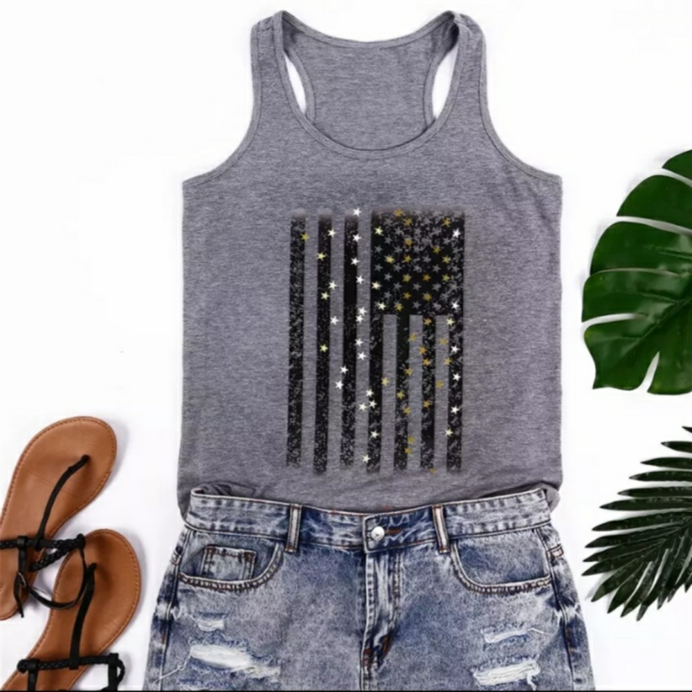 🌟⭐Grey Tank top with flashy ⭐🌟